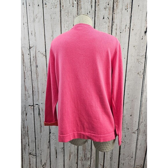 ALK Women's 14 Boden Pink‎ & Orange Button Front Cotton Blend Cardigan Sweater - Picture 3 of 8